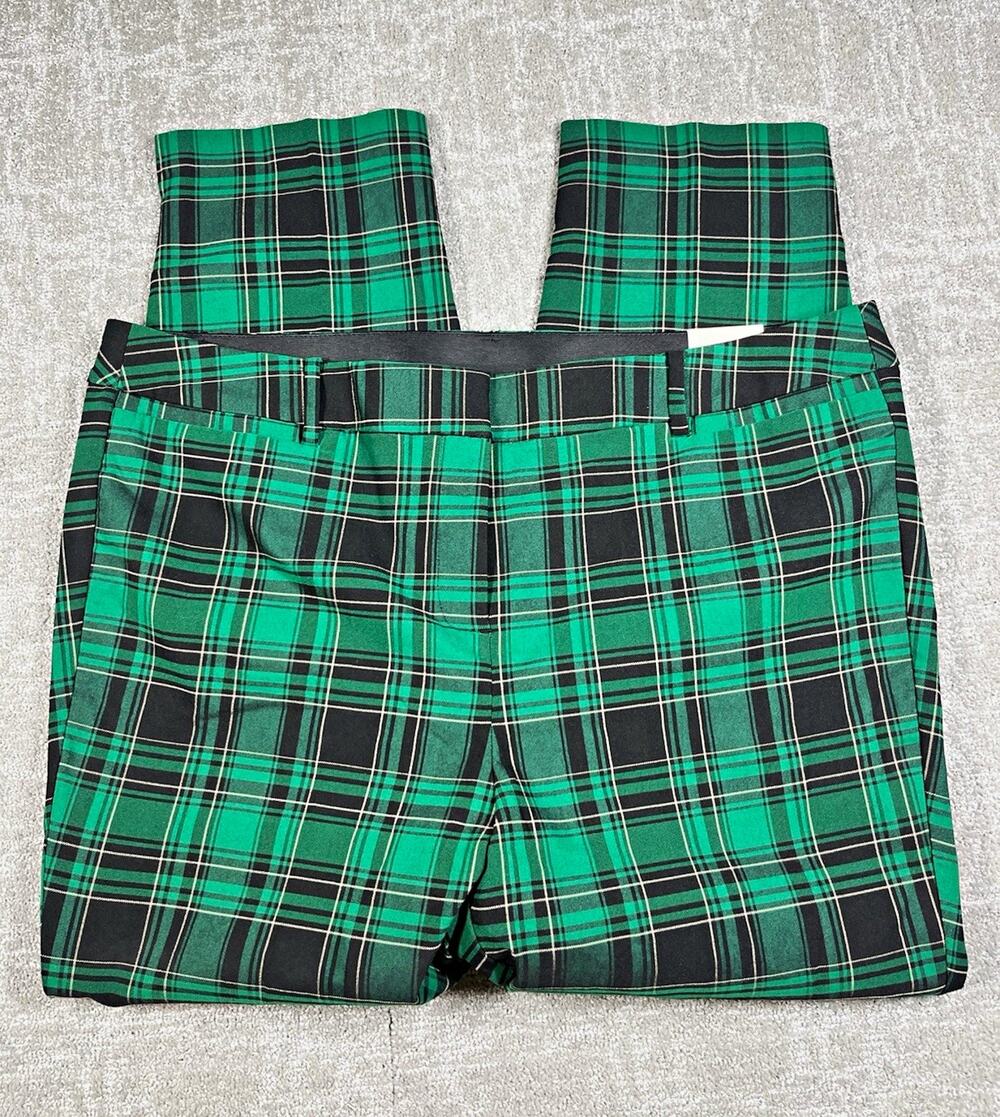 Lane Bryant Womens Green Black Plaid Ankle Pants Plus Size 20 NWT
